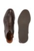 Portuguese-made lace-up boots in grained leather, Dark Brown