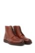 Portuguese-made lace-up boots in grained leather, Brown