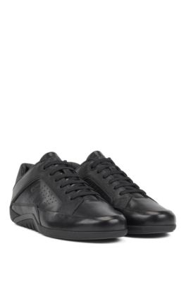 boss black leather trainers