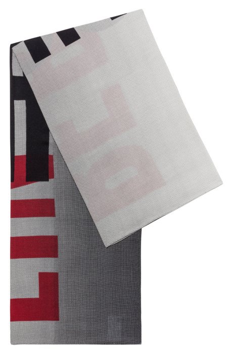 Square scarf in a cotton blend with collection print, Patterned