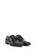 Derby shoes in polished leather with laser-cut detailing, Black
