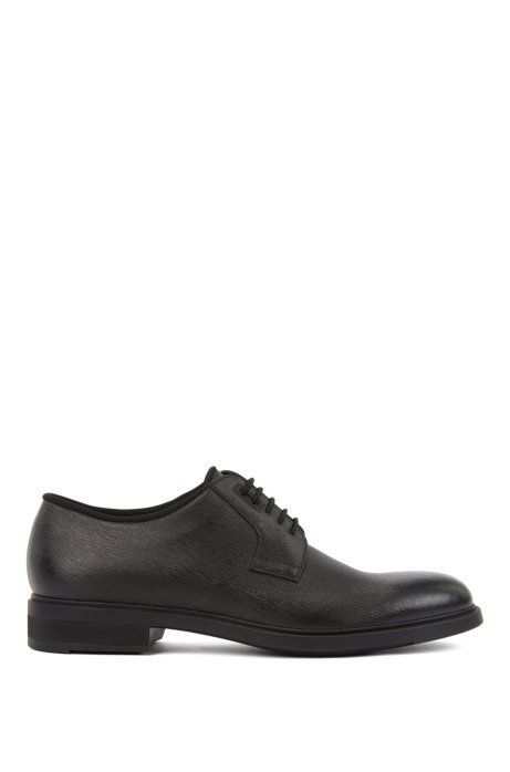 Derby shoes in embossed leather with Outlast&reg; lining, Black