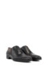 Oxford shoes in burnished leather with laser-cut panels, Black