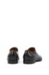 Oxford shoes in burnished leather with laser-cut panels, Black