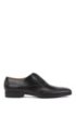 Oxford shoes in burnished leather with laser-cut panels, Black