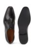 Oxford shoes in burnished leather with laser-cut panels, Black