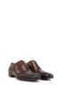 Oxford shoes in burnished leather with laser-cut panels, Dark Brown