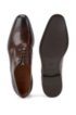 Oxford shoes in burnished leather with laser-cut panels, Dark Brown