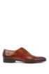 Oxford shoes in burnished leather with laser-cut panels, Brown