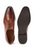 Oxford shoes in burnished leather with laser-cut panels, Brown