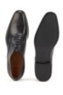 Oxford shoes in burnished leather with laser-cut panels, Dark Blue