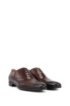 Oxford shoes in burnished leather with laser-cut panels, Dark Red