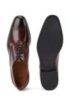 Oxford shoes in burnished leather with laser-cut panels, Dark Red