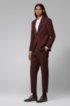 Oxford shoes in burnished leather with laser-cut panels, Dark Red