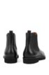 Italian-made Chelsea boots in leather with monogram panels, Black