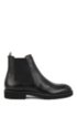 Italian-made Chelsea boots in leather with monogram panels, Black