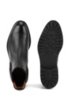 Italian-made Chelsea boots in leather with monogram panels, Black