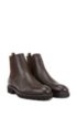 Italian-made Chelsea boots in leather with monogram panels, Dark Brown