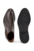 Italian-made Chelsea boots in leather with monogram panels, Dark Brown