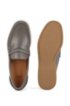 Portuguese-made moccasins in smooth leather with rubber sole, Dark Grey