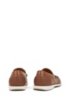 Portuguese-made moccasins in smooth leather with rubber sole, Brown