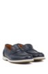 Portuguese-made moccasins in smooth leather with rubber sole, Dark Blue