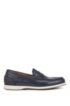 Portuguese-made moccasins in smooth leather with rubber sole, Dark Blue