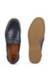 Portuguese-made moccasins in smooth leather with rubber sole, Dark Blue