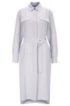Long-length melange shirt dress with concealed placket, Light Purple