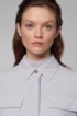 Long-length melange shirt dress with concealed placket, Light Purple