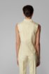 Sleeveless top in paper-touch stretch cotton, Light Yellow