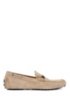 Italian-made moccasins in suede with cord details, Beige