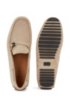 Italian-made moccasins in suede with cord details, Beige