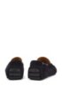 Italian-made moccasins in suede with cord details, Dark Blue