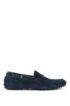 Italian-made moccasins in suede with cord details, Dark Blue