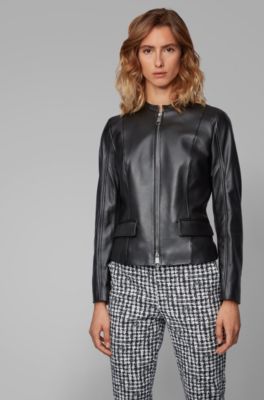 BOSS - Leather jacket in lamb nappa 