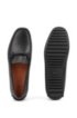 Italian-made moccasins in polished leather with hardware details, Black