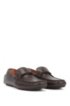 Italian-made moccasins in polished leather with hardware details, Dark Brown