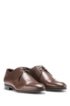 Leather cap-toe Derby shoes with stitch-and-turn seams, Brown