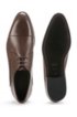 Leather cap-toe Derby shoes with stitch-and-turn seams, Brown