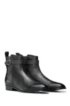 Leather Chelsea boots with buckled ankle strap, Black