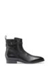 Leather Chelsea boots with buckled ankle strap, Black
