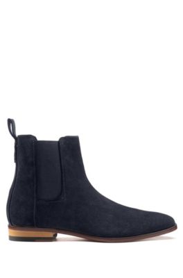 dark blue chelsea boots