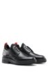 Derby shoes in brush-off leather with lug outsole, Black