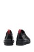 Derby shoes in brush-off leather with lug outsole, Black
