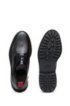 Derby shoes in brush-off leather with lug outsole, Black