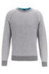Regular-fit wool-cotton sweater in combination jacquard , Light Grey