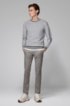 Regular-fit wool-cotton sweater in combination jacquard , Light Grey