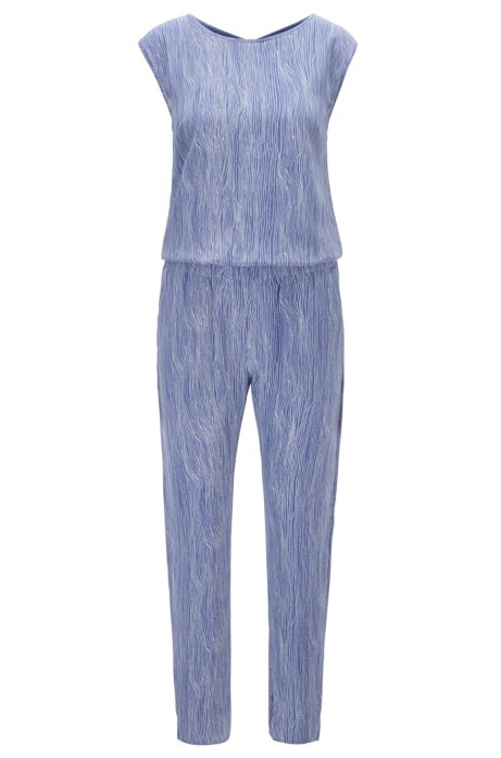 Regular-fit jumpsuit in silk with all-over print, Patterned