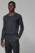 Lightweight melange sweater in cotton with cashmere, Black